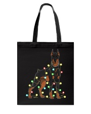 Christmas Lights Doberman Dog Lover Funny Xmas Gift Tote Bag tile