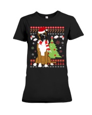 Boxer Dog Ugly Christmas Boxer Dog Christmas Tree Premium Fit Ladies Tee tile