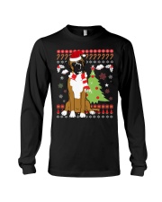 Boxer Dog Ugly Christmas Boxer Dog Christmas Tree Long Sleeve Tee tile