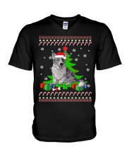 Corgi Ugly Christmas Shirt Cardigan Corgi Christmas Tree V-Neck T-Shirt tile