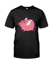 Smiletodaytees Funny Pink Flying Pig Cartoon Premium Fit Mens Tee tile