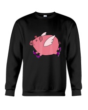 Smiletodaytees Funny Pink Flying Pig Cartoon Crewneck Sweatshirt tile