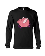 Smiletodaytees Funny Pink Flying Pig Cartoon Long Sleeve Tee tile