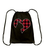 Boston Bostie Terrier Dog Christmas Buffalo Plaid Gift Drawstring Bag tile