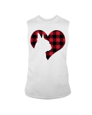 Boston Bostie Terrier Dog Christmas Buffalo Plaid Gift Sleeveless Tee tile