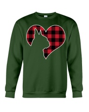 Boston Bostie Terrier Dog Christmas Buffalo Plaid Gift Crewneck Sweatshirt front