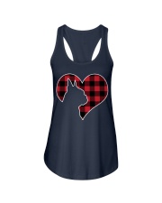 Boston Bostie Terrier Dog Christmas Buffalo Plaid Gift Ladies Flowy Tank tile