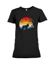Bouvier Des Flandres In Moon Retro Premium Fit Ladies Tee tile