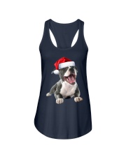 Cute Pit Bull Shirt Santa Hat Image Funny Dog Christmas Gift Ladies Flowy Tank tile
