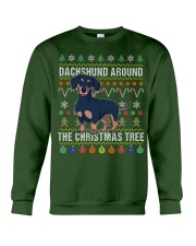 Dachshund Around The Christmas Tree Ugly Xmas Crewneck Sweatshirt front