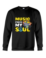 Womens Music Frees My Soul Elephant with Hat Crewneck Sweatshirt tile