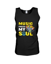 Womens Music Frees My Soul Elephant with Hat Unisex Tank tile