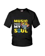 Womens Music Frees My Soul Elephant with Hat Youth T-Shirt tile