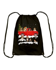 Beagle Riding Red Truck Xmas Merry Christmas Gift Drawstring Bag tile