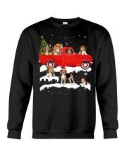 Beagle Riding Red Truck Xmas Merry Christmas Gift Crewneck Sweatshirt tile