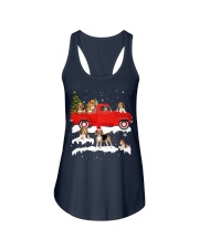 Beagle Riding Red Truck Xmas Merry Christmas Gift Ladies Flowy Tank tile