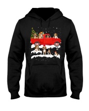 Beagle Riding Red Truck Xmas Merry Christmas Gift Hooded Sweatshirt tile