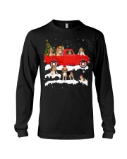 Beagle Riding Red Truck Xmas Merry Christmas Gift Long Sleeve Tee tile