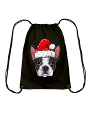Boston Terrier Santa Christmas Kids Boys Girls Gifts Drawstring Bag tile