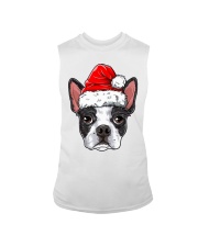 Boston Terrier Santa Christmas Kids Boys Girls Gifts Sleeveless Tee tile