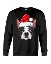 Boston Terrier Santa Christmas Kids Boys Girls Gifts Crewneck Sweatshirt tile