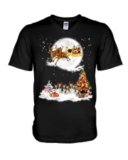 Beagle Christmas Santa Reindeer Xmas Gift For Beagle Dog Men V-Neck T-Shirt tile