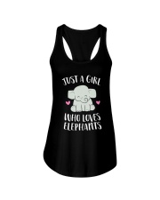 Just a Girl Who Loves Elephants Cute Elephant Ladies Flowy Tank tile