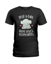 Just a Girl Who Loves Elephants Cute Elephant Ladies T-Shirt tile