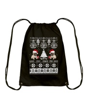 Cool Pug Christmas-Love Joy Peace Pug Dogs Drawstring Bag tile