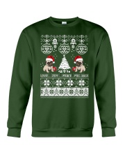 Cool Pug Christmas-Love Joy Peace Pug Dogs Crewneck Sweatshirt front