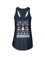 Cool Pug Christmas-Love Joy Peace Pug Dogs Ladies Flowy Tank tile