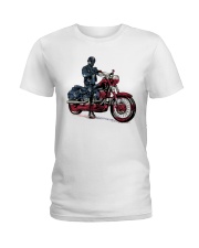 Old Man On Motorcycle Ladies T-Shirt thumbnail