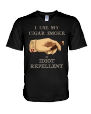 I use my cigar smoke as idiot repellent V-Neck T-Shirt thumbnail