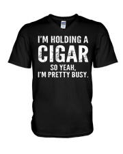 I'm holding a cigar so yeah I'm pretty busy V-Neck T-Shirt thumbnail