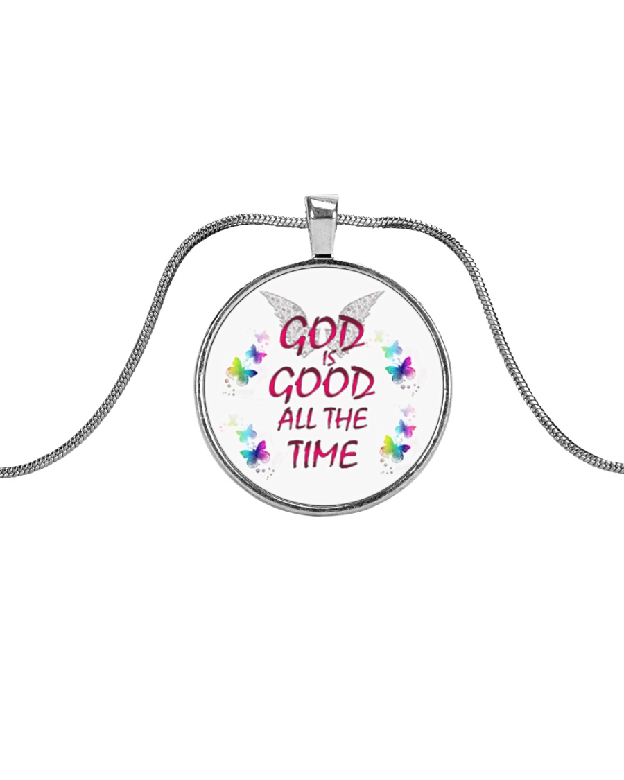 God Is Good Necklace Metallic Circle Necklace
