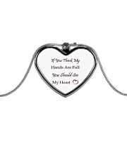 Hands Are Full Necklace Metallic Heart Necklace front
