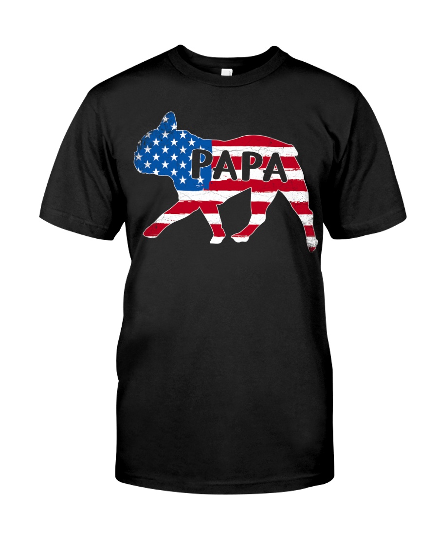 Papa French Bulldog American Flag Shirt Classic T-Shirt