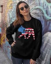 Papa French Bulldog American Flag Shirt Crewneck Sweatshirt lifestyle-unisex-sweatshirt-front-3