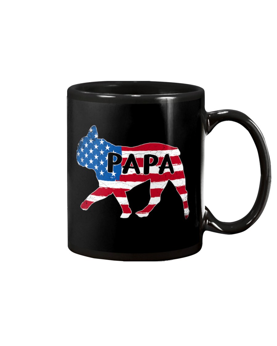 Papa French Bulldog American Flag Shirt Mug
