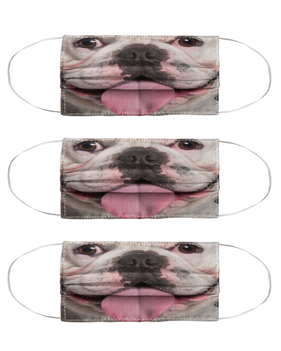 Funny Frenchie Face Mask Cloth Face Mask - 3 Pack