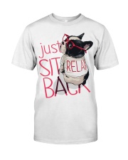 Frenchie Just Sit Relax Back Premium Fit Mens Tee thumbnail