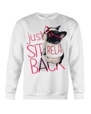 Frenchie Just Sit Relax Back Crewneck Sweatshirt thumbnail
