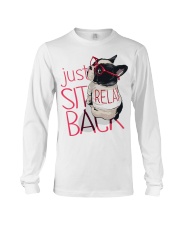Frenchie Just Sit Relax Back Long Sleeve Tee thumbnail