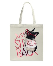 Frenchie Just Sit Relax Back Tote Bag thumbnail