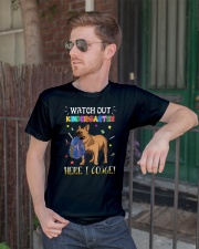 French Bulldog Watch Out Kindergarten T Shirt Premium Fit Mens Tee lifestyle-mens-crewneck-front-2