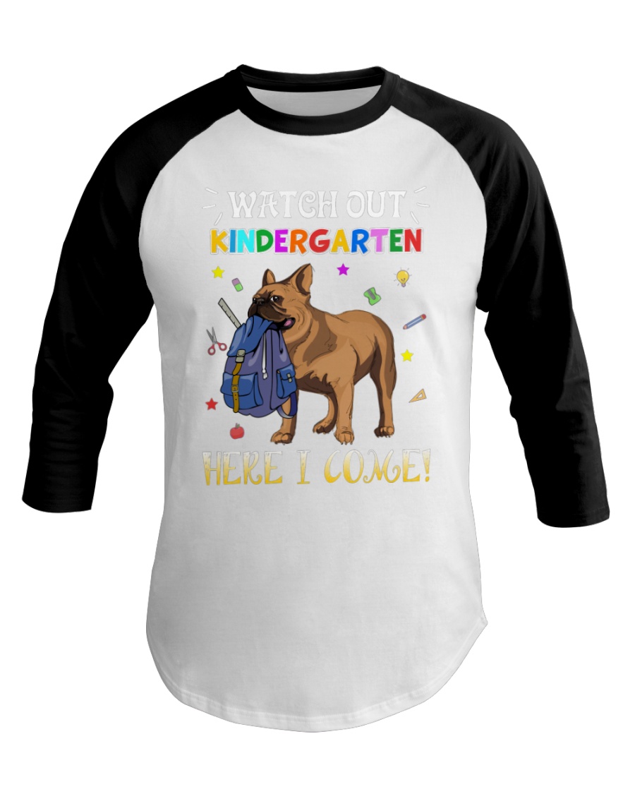 French Bulldog Watch Out Kindergarten T Shirt Baseball Tee