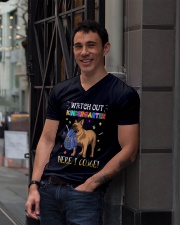 French Bulldog Watch Out Kindergarten T Shirt V-Neck T-Shirt lifestyle-mens-vneck-front-1