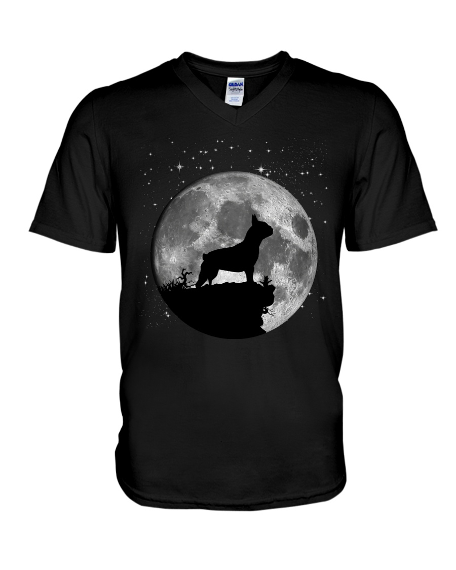 French Bulldog On The Moon T Shirt V-Neck T-Shirt
