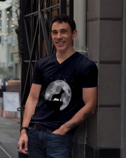 French Bulldog On The Moon T Shirt V-Neck T-Shirt lifestyle-mens-vneck-front-1
