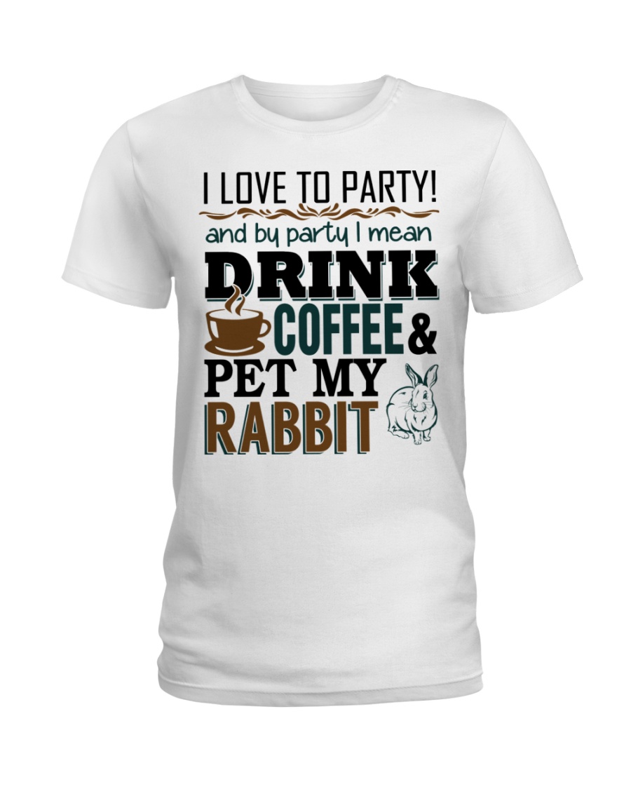 Coffee And Rabbit T-Shirt Ladies T-Shirt